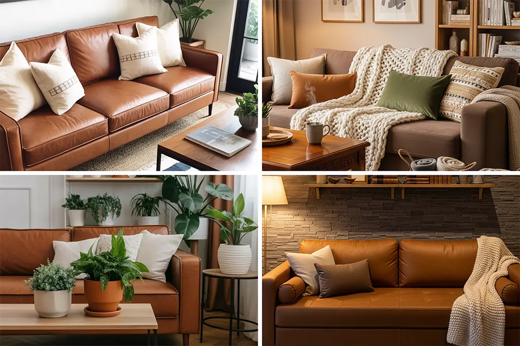 Brown sofa living room ideas with clean and simple design