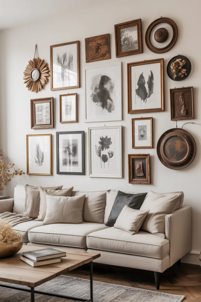 Gallery Wall with a Rustic Twist