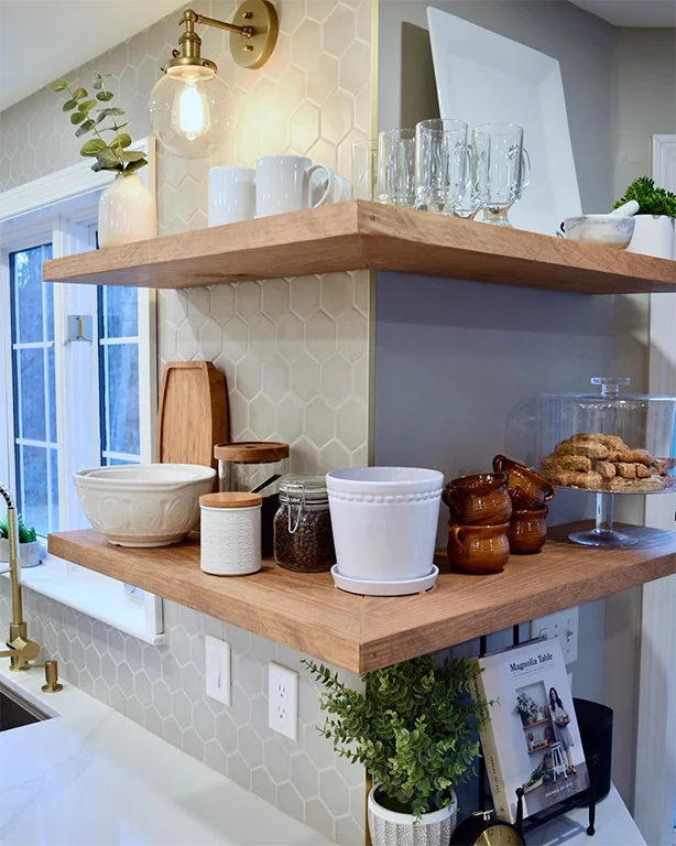 Install Floating Shelves in Open Kitchen Space copy