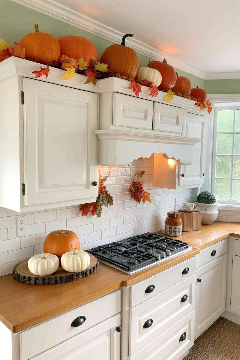This decor design represents above kitchen cabinet decor ideas to style empty spaces
