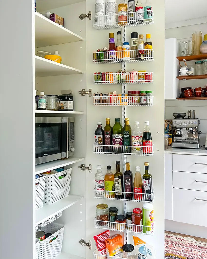 Use Door Mounted Shelving for Extra Roo