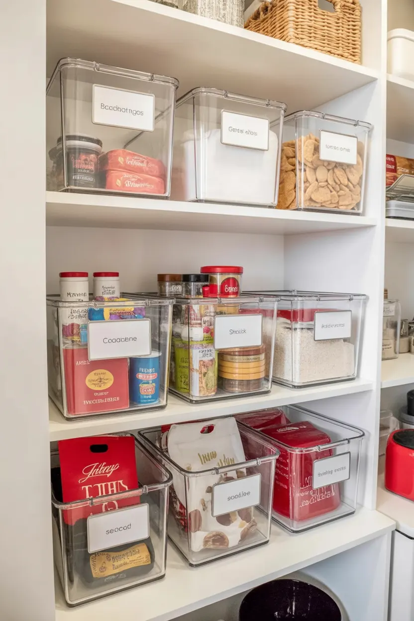 Use Stackable Bins on Shelves
